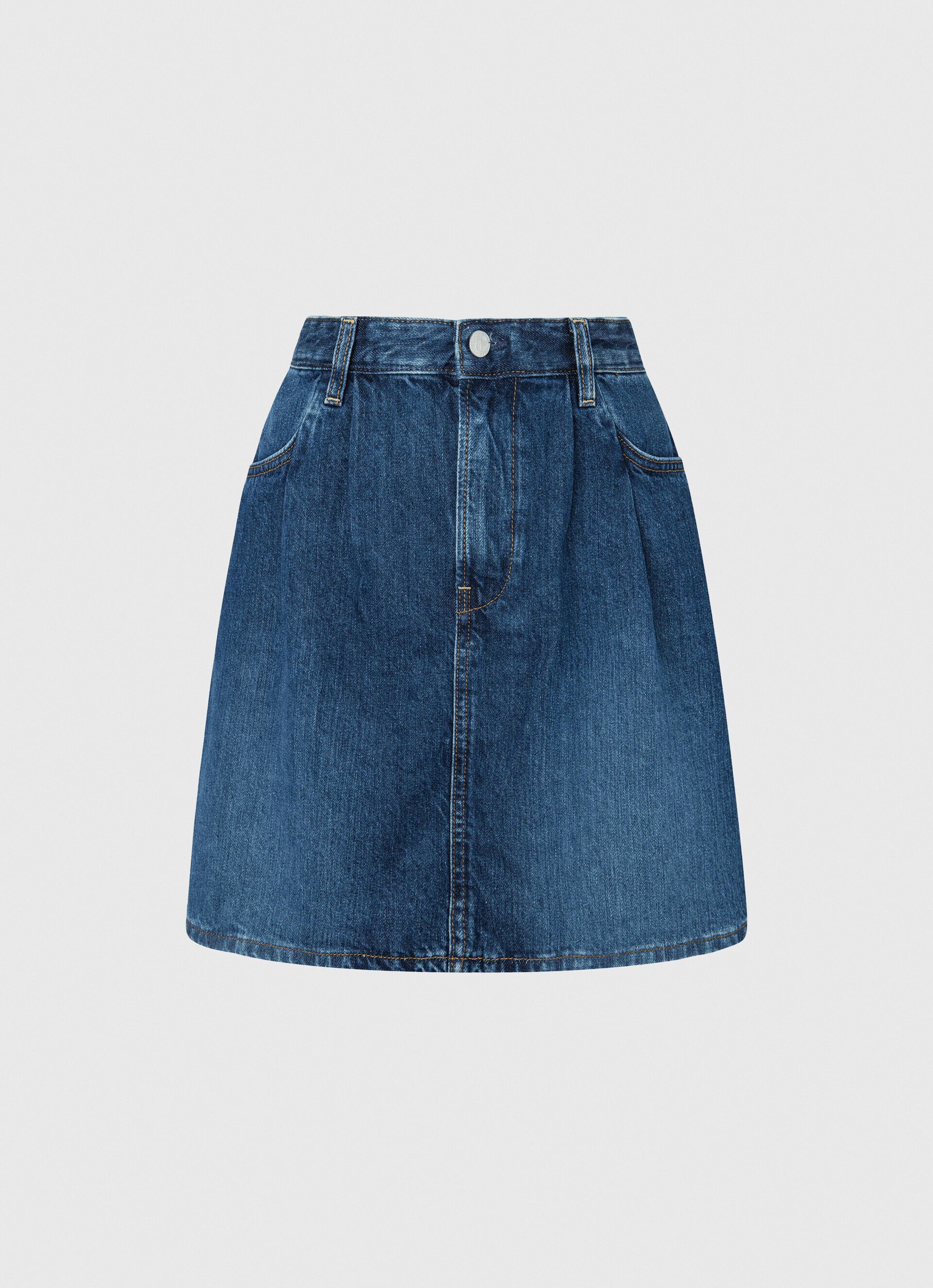 SAIA CURTA DE ALGODÃO JEANS - jeans