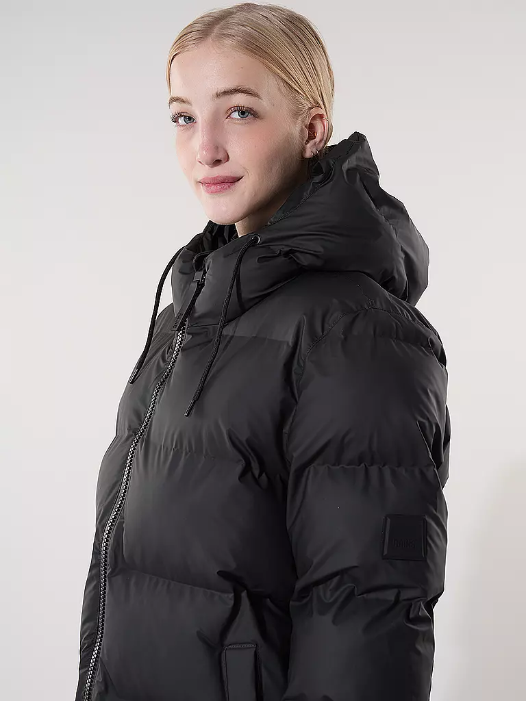 RAINS Steppmantel ALTA LONGER PUFFER JACKET schwarz