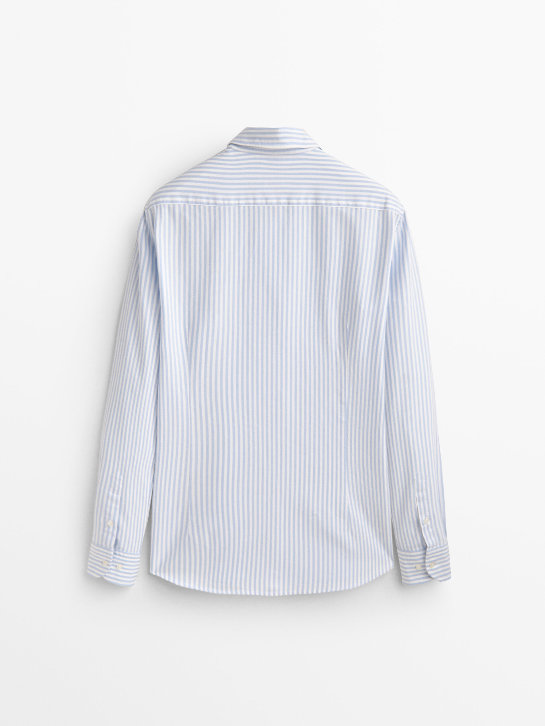 Camisa Oxford slim fit Rayas Algodón - AZUL CLARO