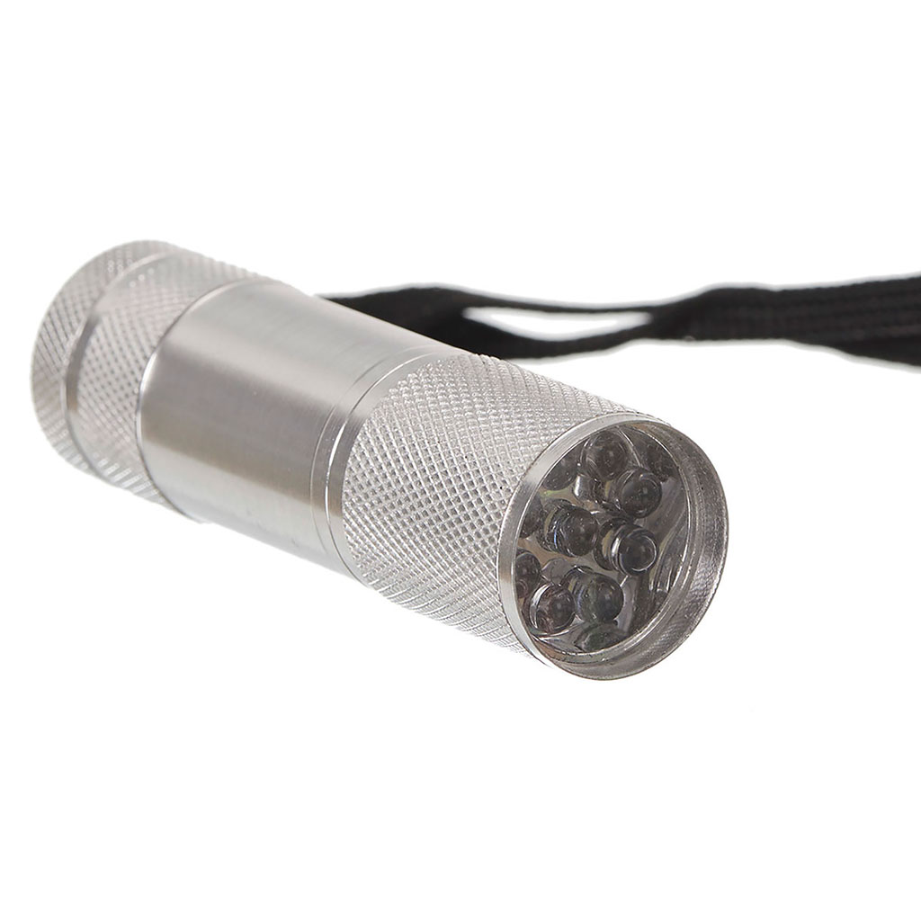 Lampe torche aluminium 9 LEDs 2.5x9cm
