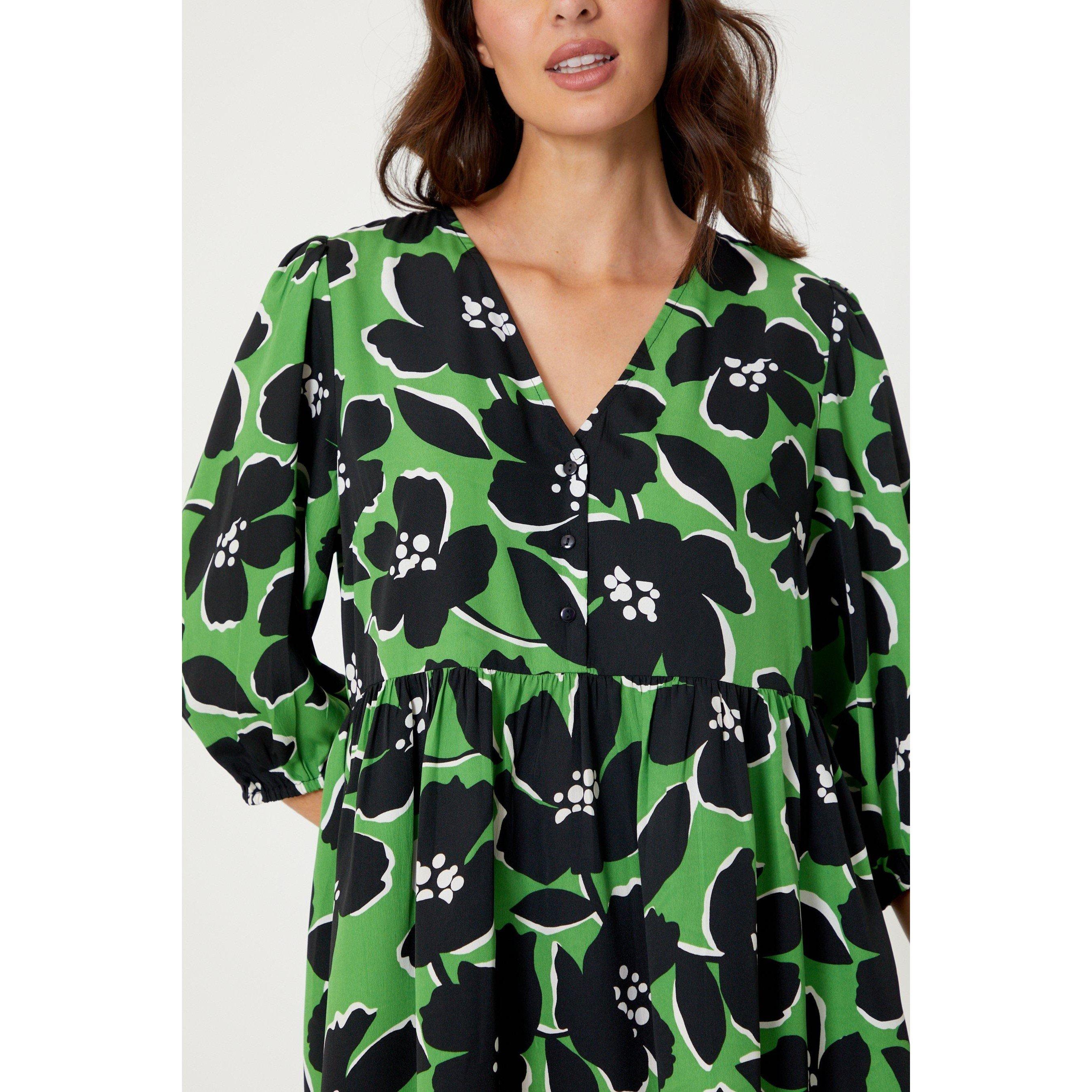 Be You Studio V Neck Floral Tunic