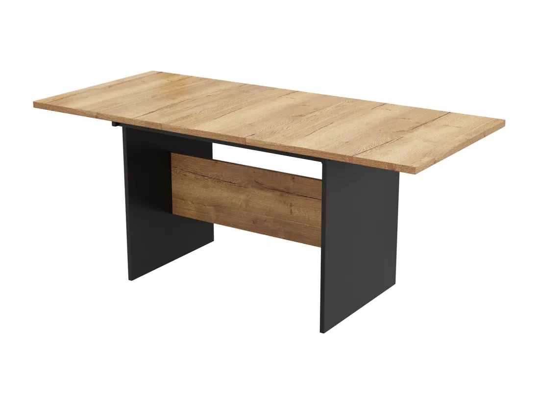 Table à manger extensible 140-180 cm, table de cuisine rectangulaire, aspect bois, plateau extensible 140-180 cm, convient pour 4 à 6 personnes
