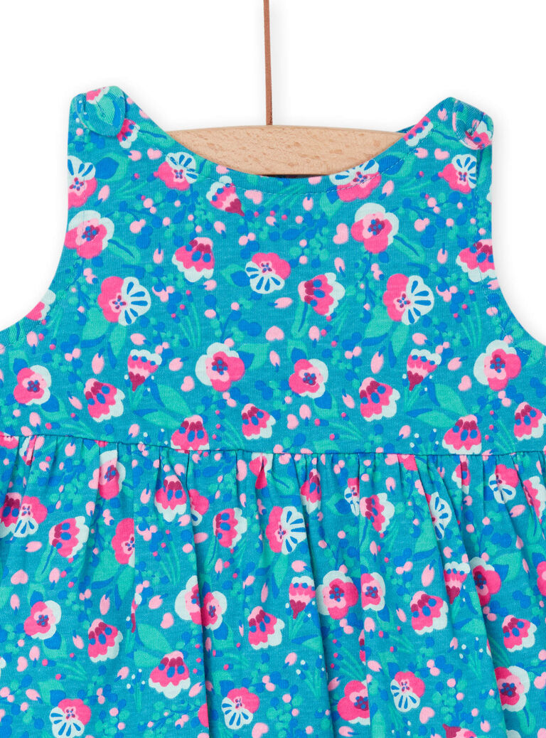 Robe turquoise à imprimé fleurs
