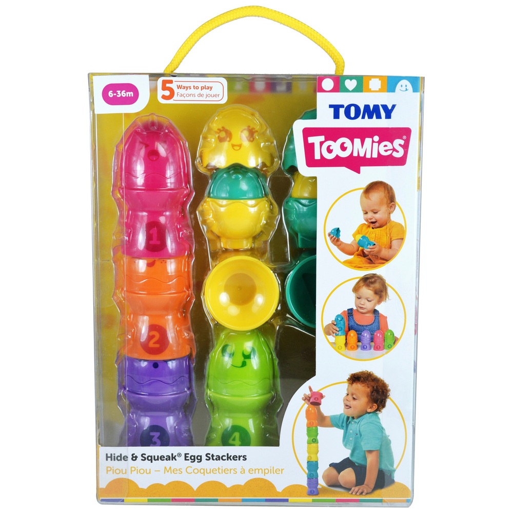 TOMY Toomies Versteck- und Quietsch-Eierstapel