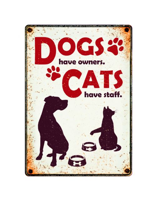 Plenty Gifts Bord Blik Dogs Have - Cadeau - 14.8x21 cm