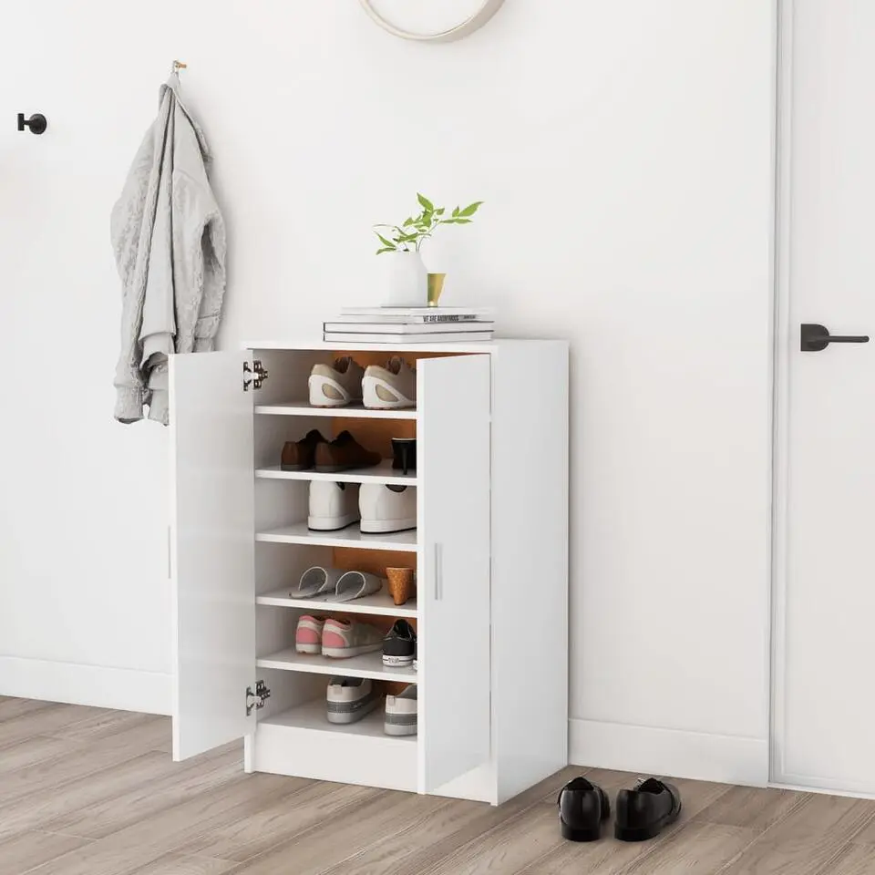 vidaXL - Schoenenkast - Wit - Bewerkt hout - 60 x 35 x 92 cm