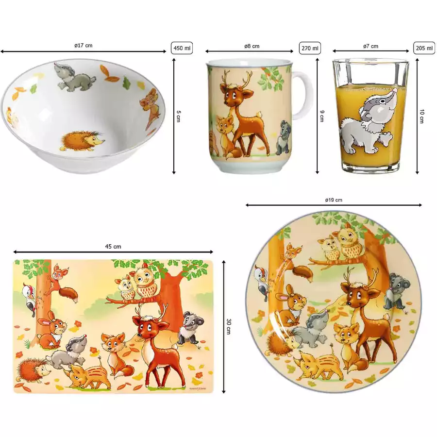 Ritzenhoff & Breker GmbH & Co. KG Kinderset Waldtiere 11er Set bunt