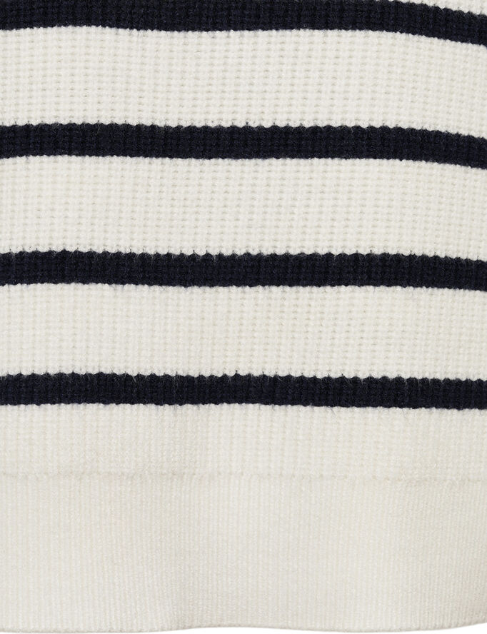 MANGO Striped sweater with zip Navy