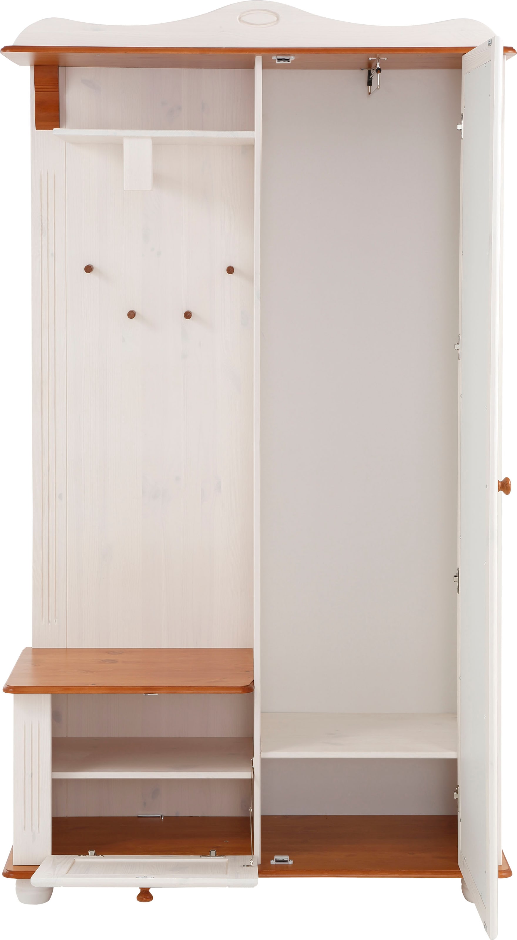 Home affaire Kompaktgarderobe »Adele« Breite 108 cm, mit Spiegeltür, aus massiver Kiefer, FSC®