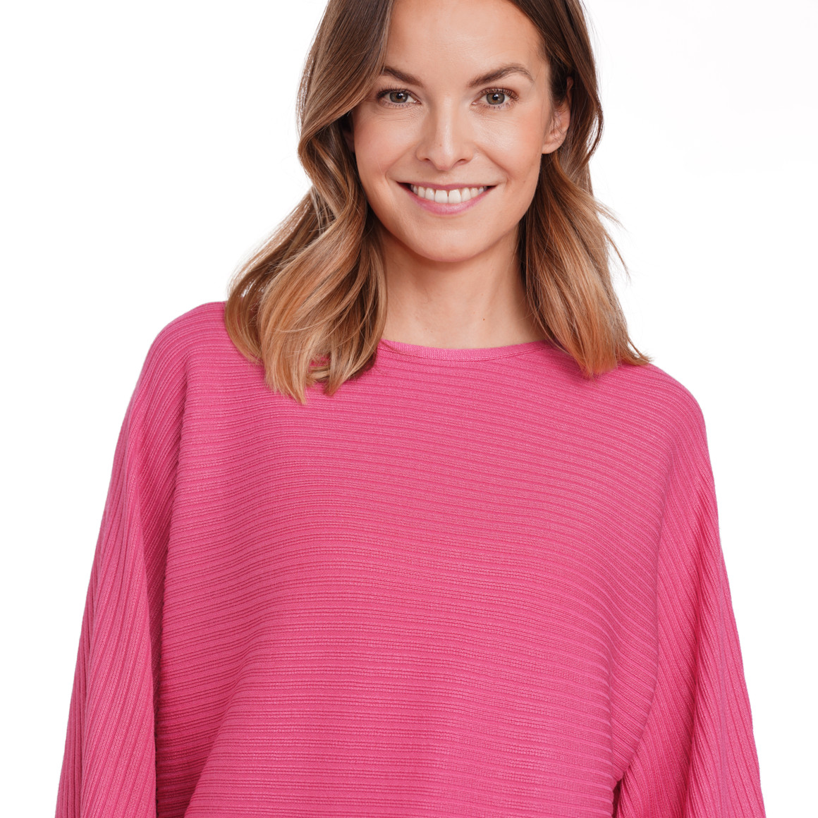 Gina Benotti Damen Strickpullover mit Fledermaus-Ärmeln pink