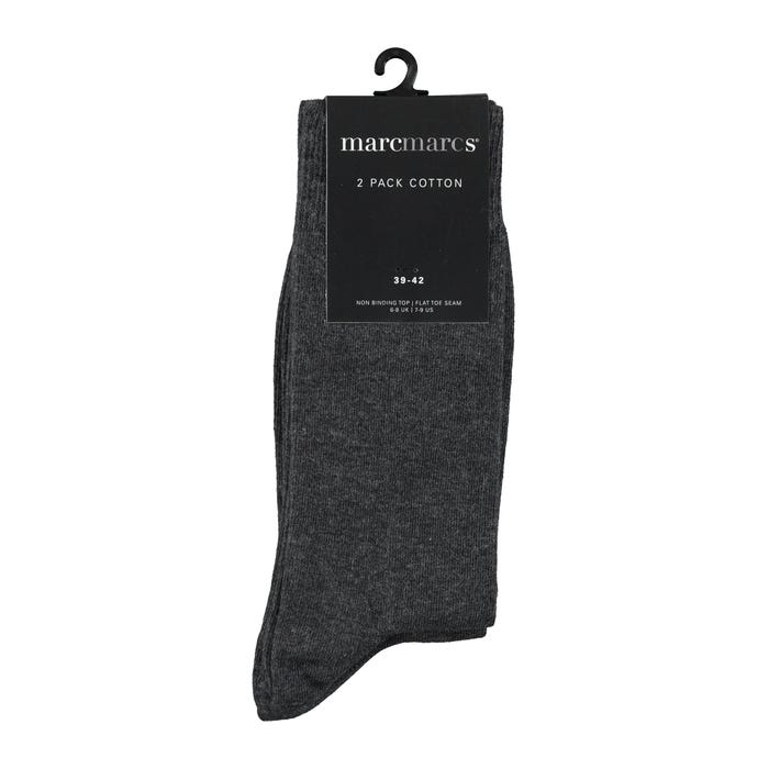 Marcmarcs-2-pack effen herensokken