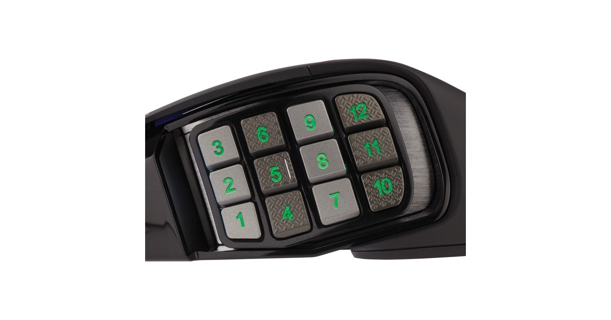 CorsairScimitar RGB ELITE gaming muis  (Zwart, 18.000 dpi, RGB leds)