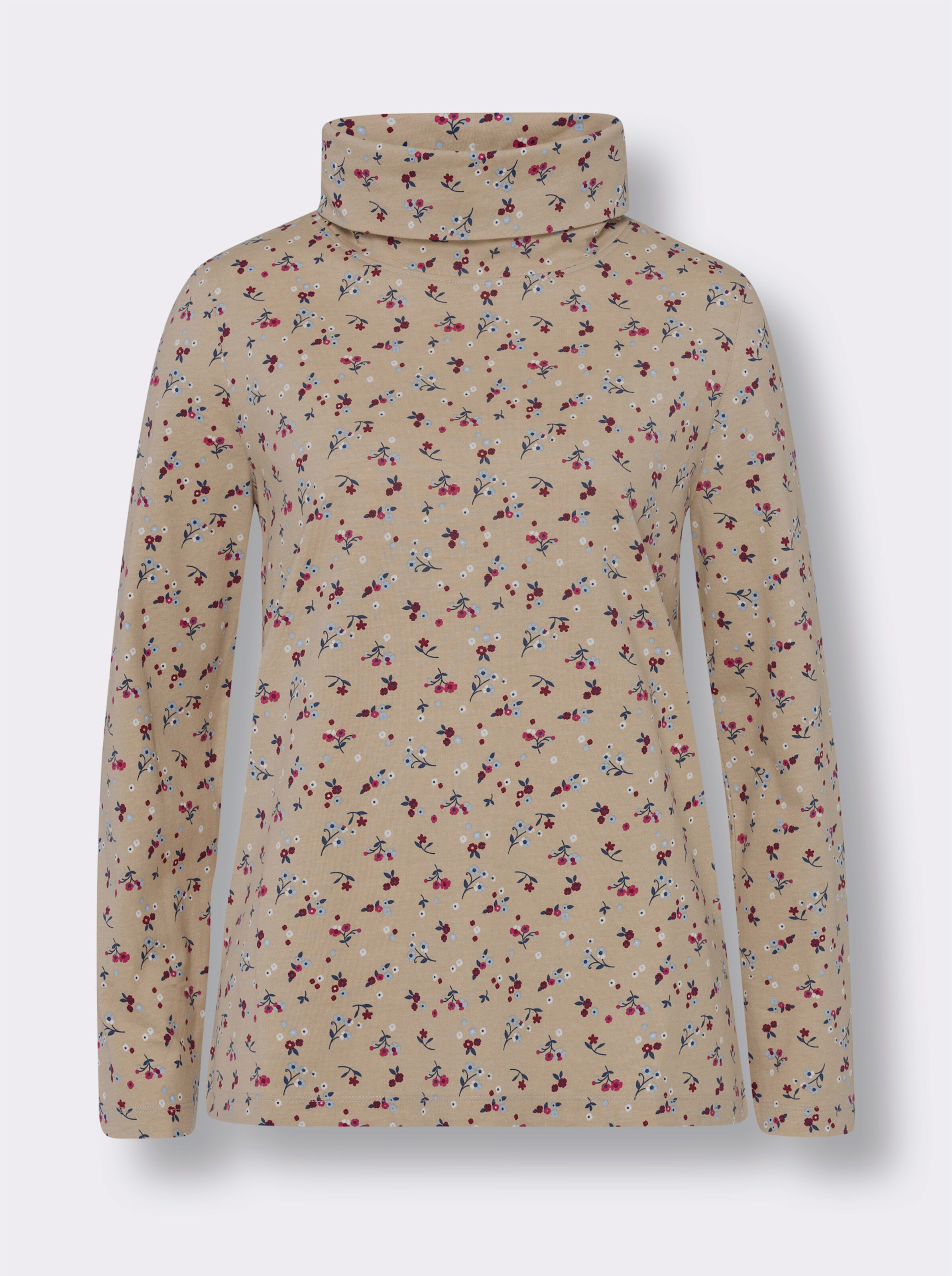 Rollkragenshirt mit Blümchenmuster
