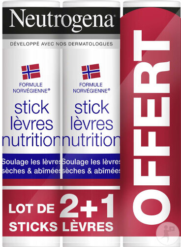 Neutrogena Stick Lèvres Réparateur Lèvres Sèches 3x4,8g
