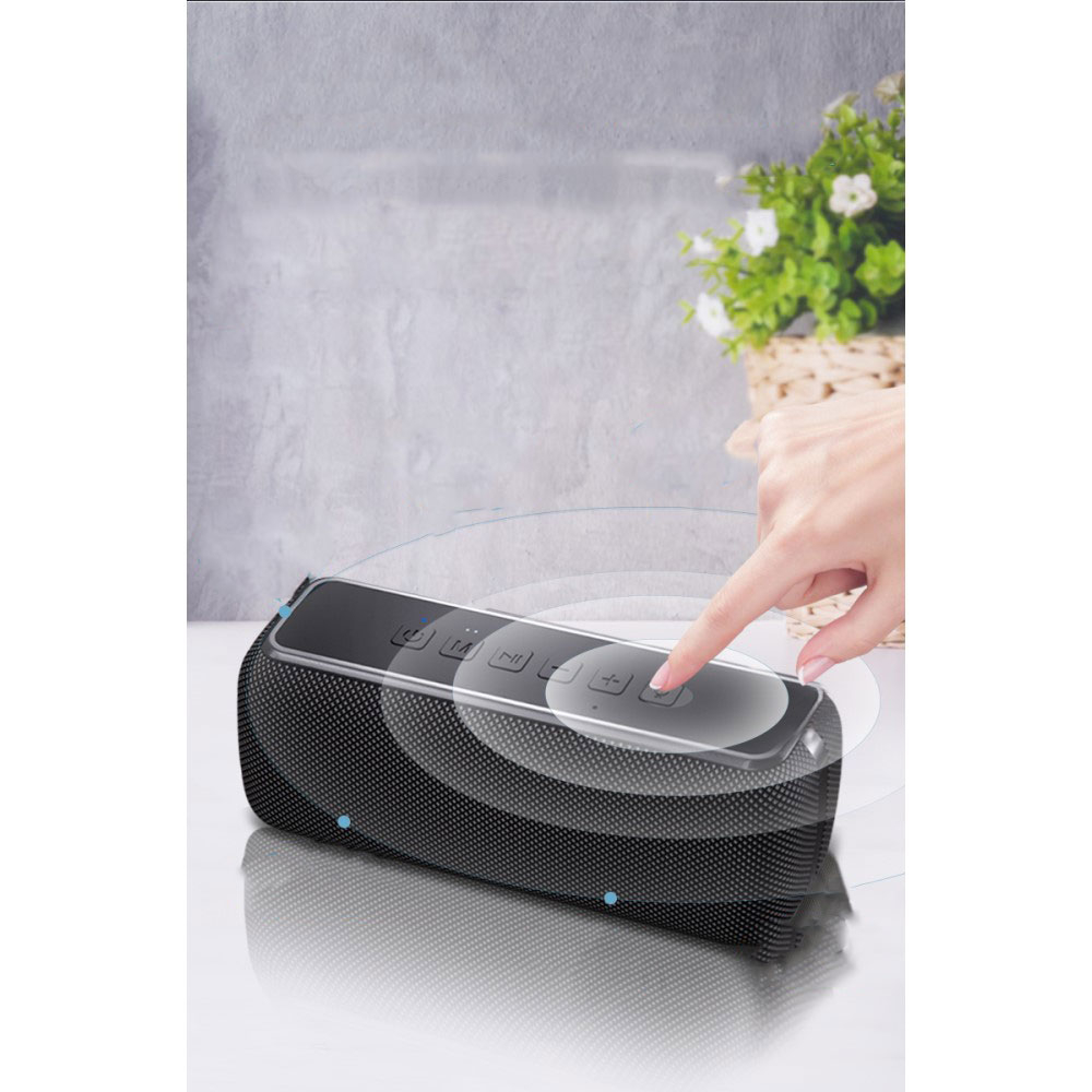 60W Bluetooth Lautsprecher Power Bass Subwoofer Spritzwasserfest (IPX5) Aux In / USB C / Micro SD Kartenslot - Schwarz