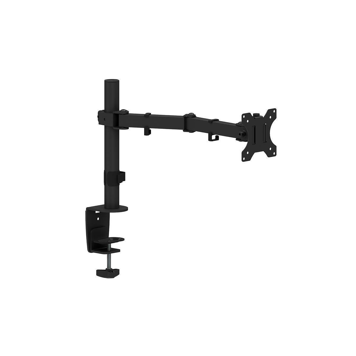 NÖRDIC Monitorarm Table Bracket for 1 Monitor med Justerbar Arm Roterbar og vippbar, Stål, Svart, Skjermbrakett