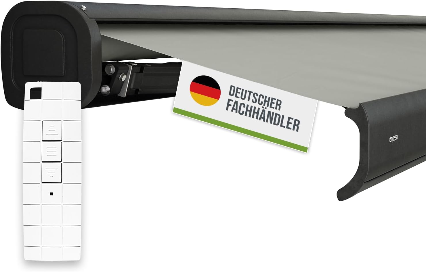 empasa Elektrische Kassettenmarkise 'Classic' Gelenkarmmarkise Markise Sonnenmarkise Sonnenschutz, komplett vormontiert, in verschiedenen Größen und Farben
