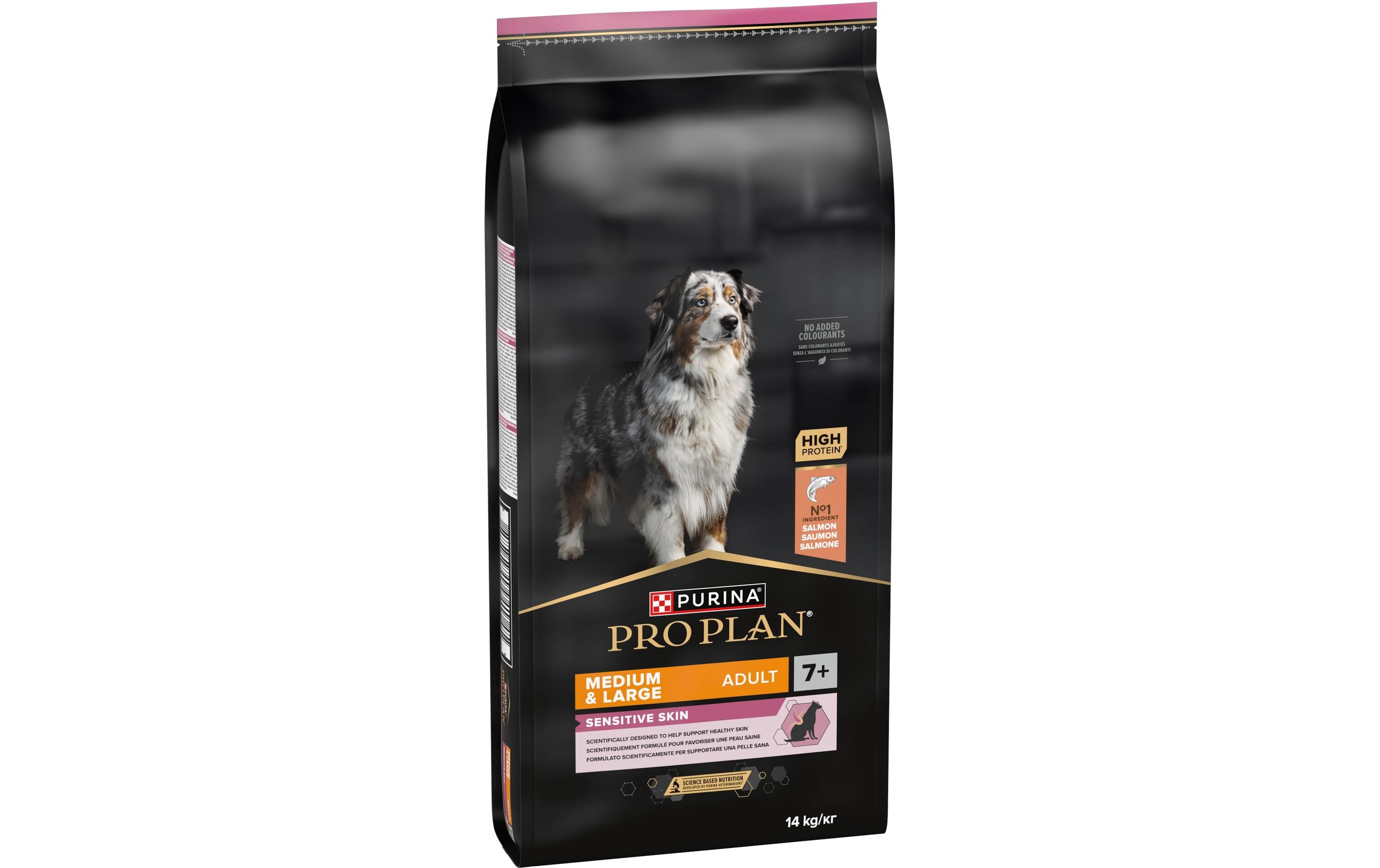 Trockenfutter M/L Adult 7+ Sensitive Skin Lachs, 14 kgAlleinfutter für mittelgrosse und grosse Hunde ab 7 Jahren