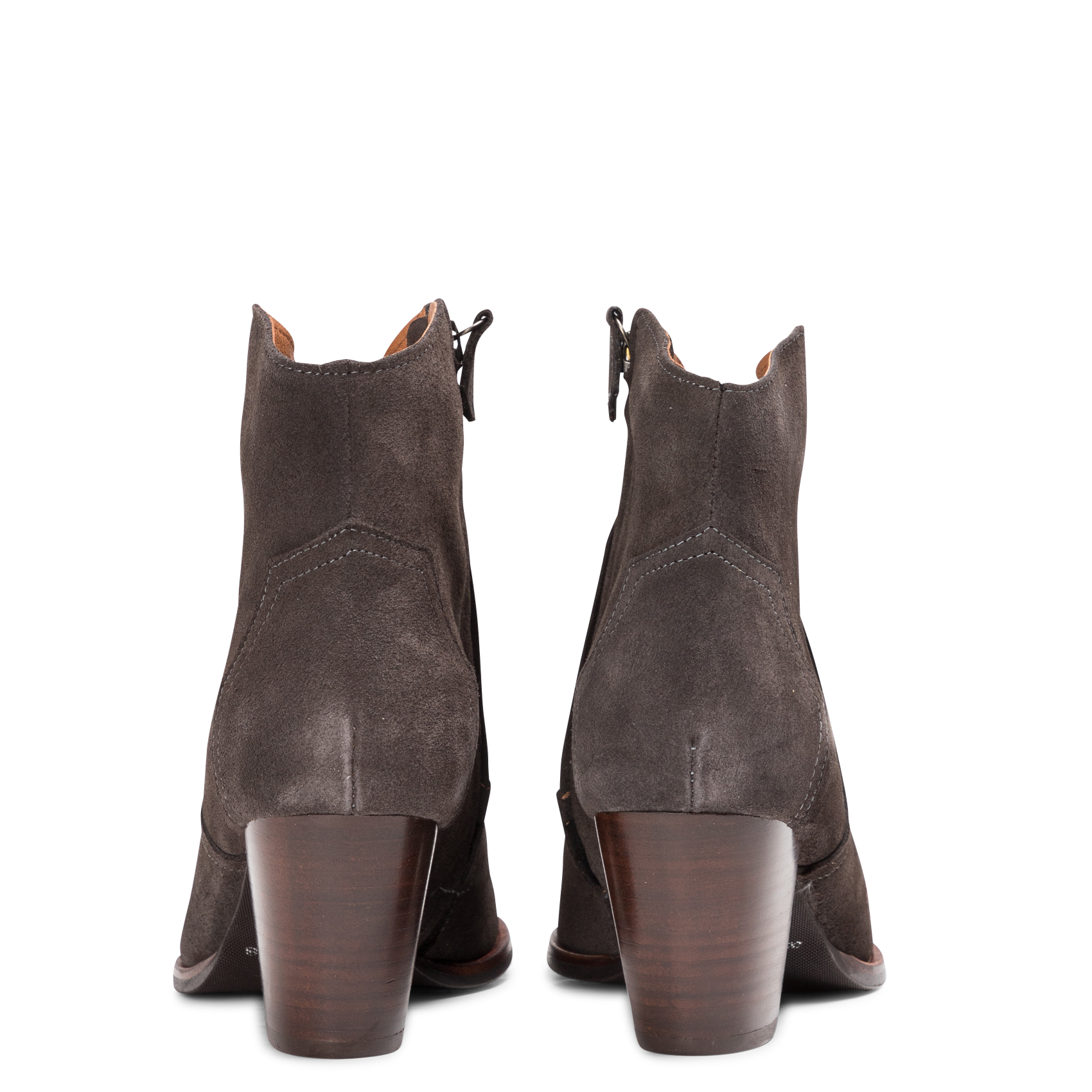 FIONA 60 - Bottines zippée à bout pointu et talon bold mi-haut | Gris