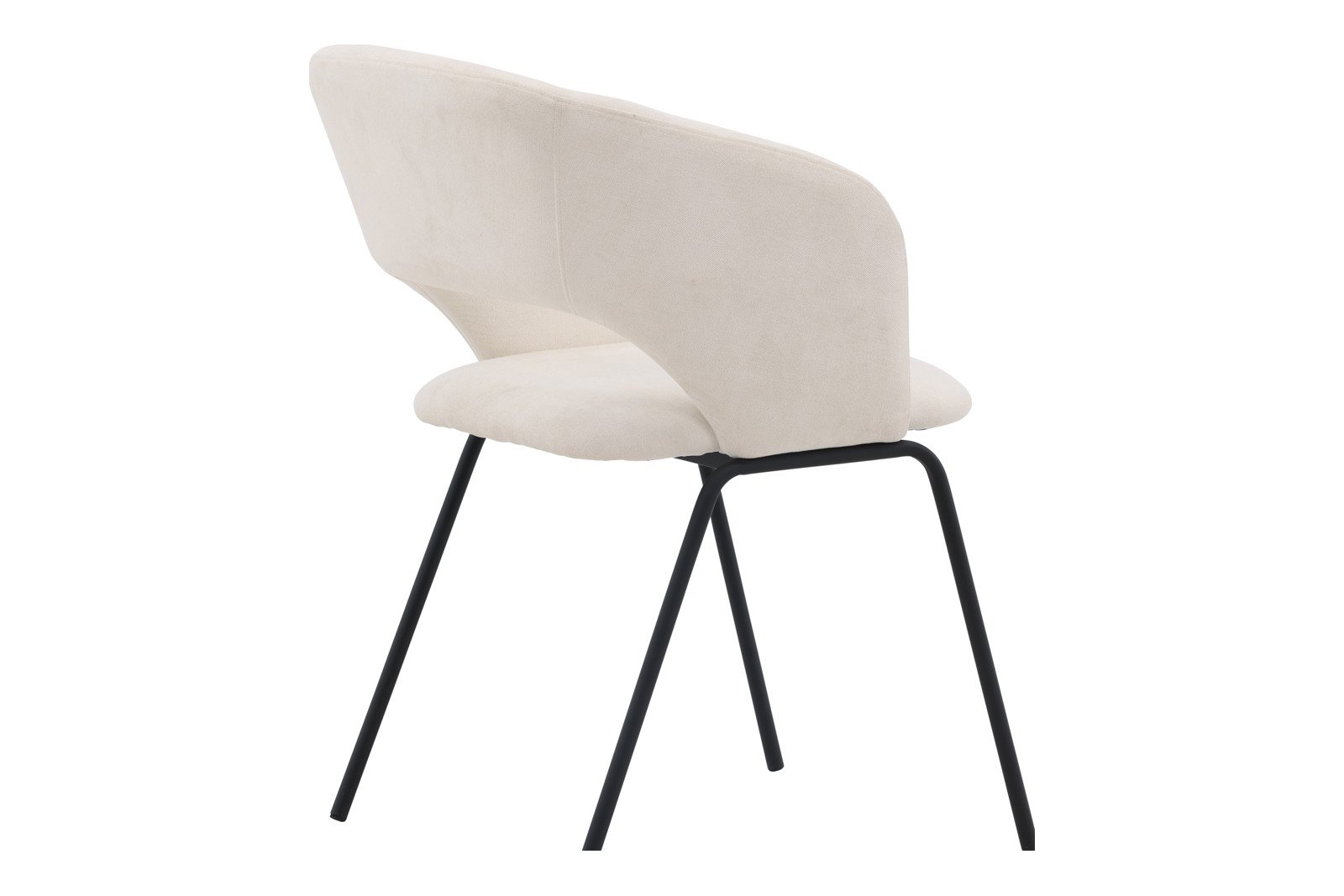 Day Spisestol. Sett av 2. Sett av 2. Offwhite tekstil med sorte stålben.