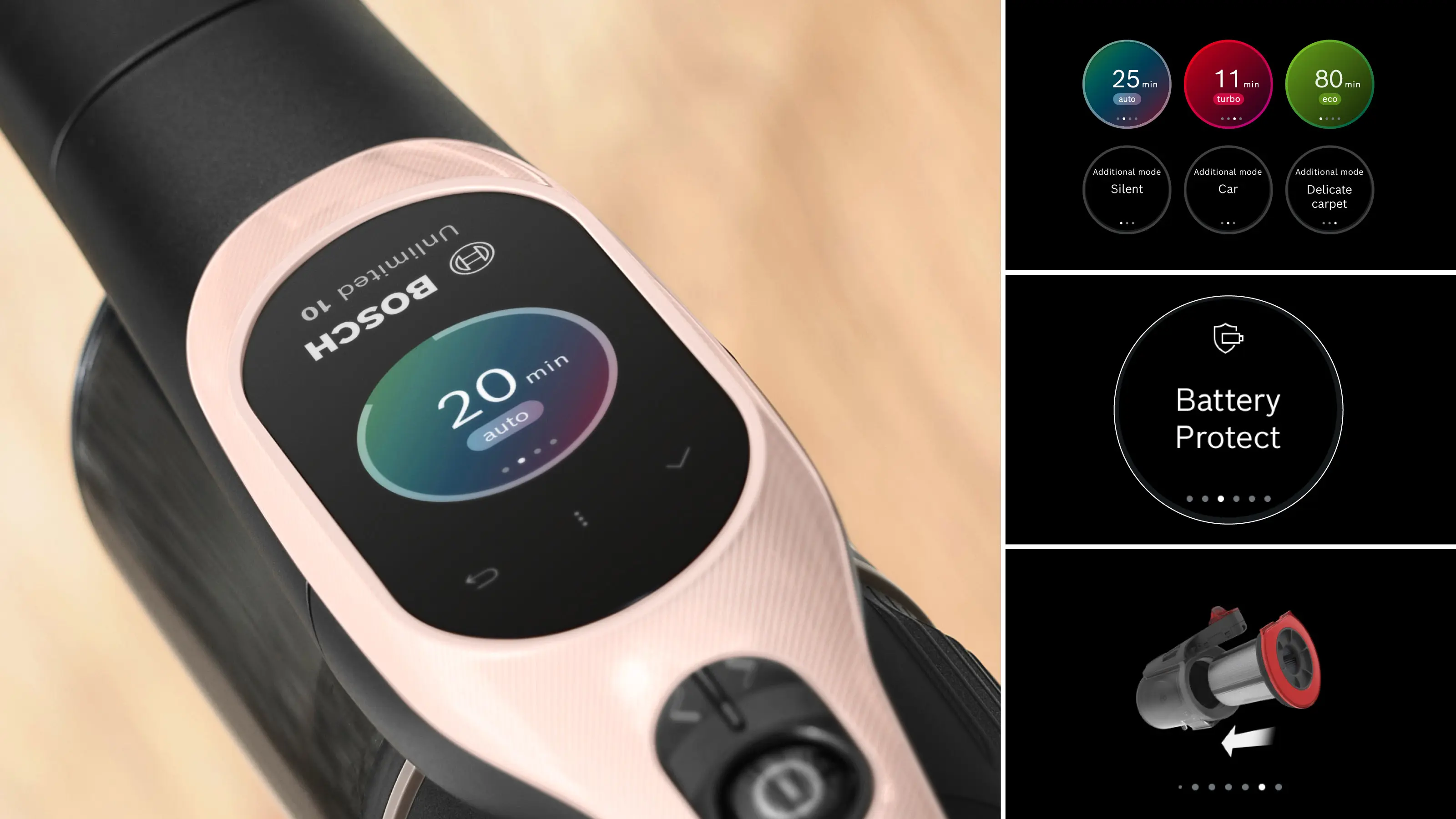 Draadloze steelstofzuiger Unlimited 10 Poederroze BBS1041RBA