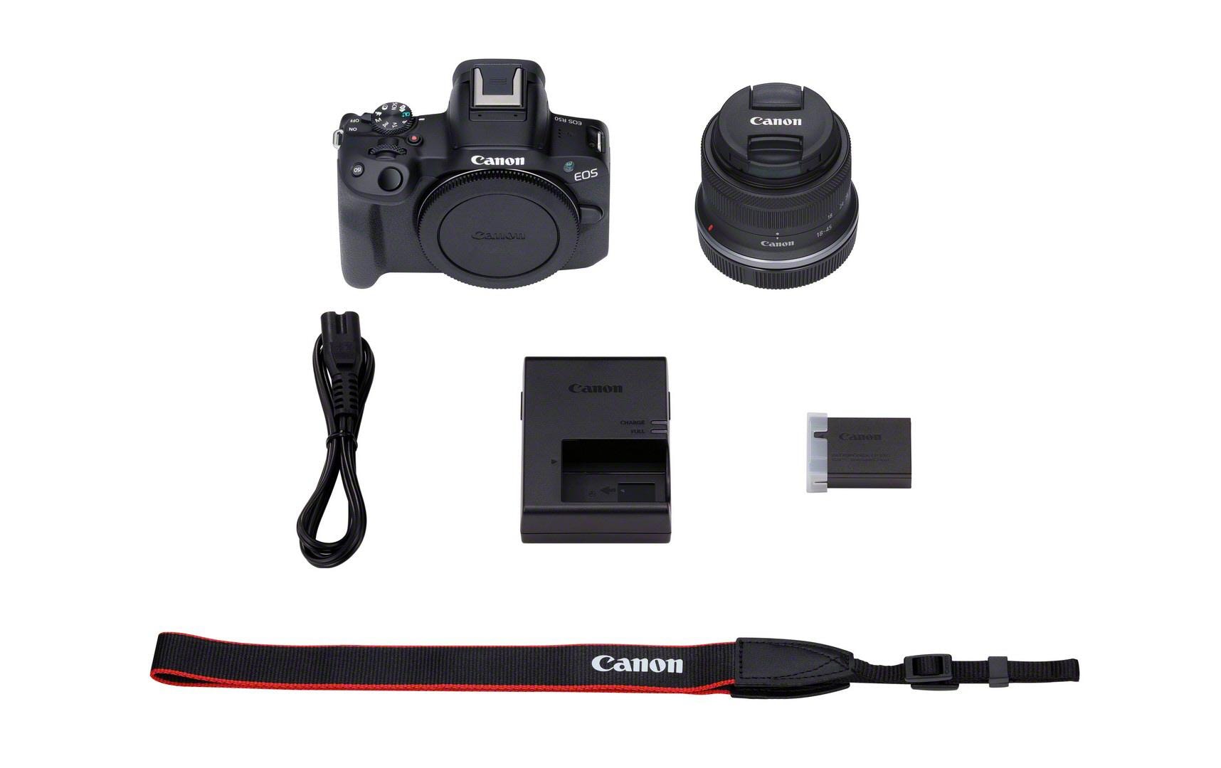 Fotokamera EOS R50 Kit RF-S 18-45 Schwarz<br>Perfekte Einstieg in die EOS R Reihe für aktive Content Creator