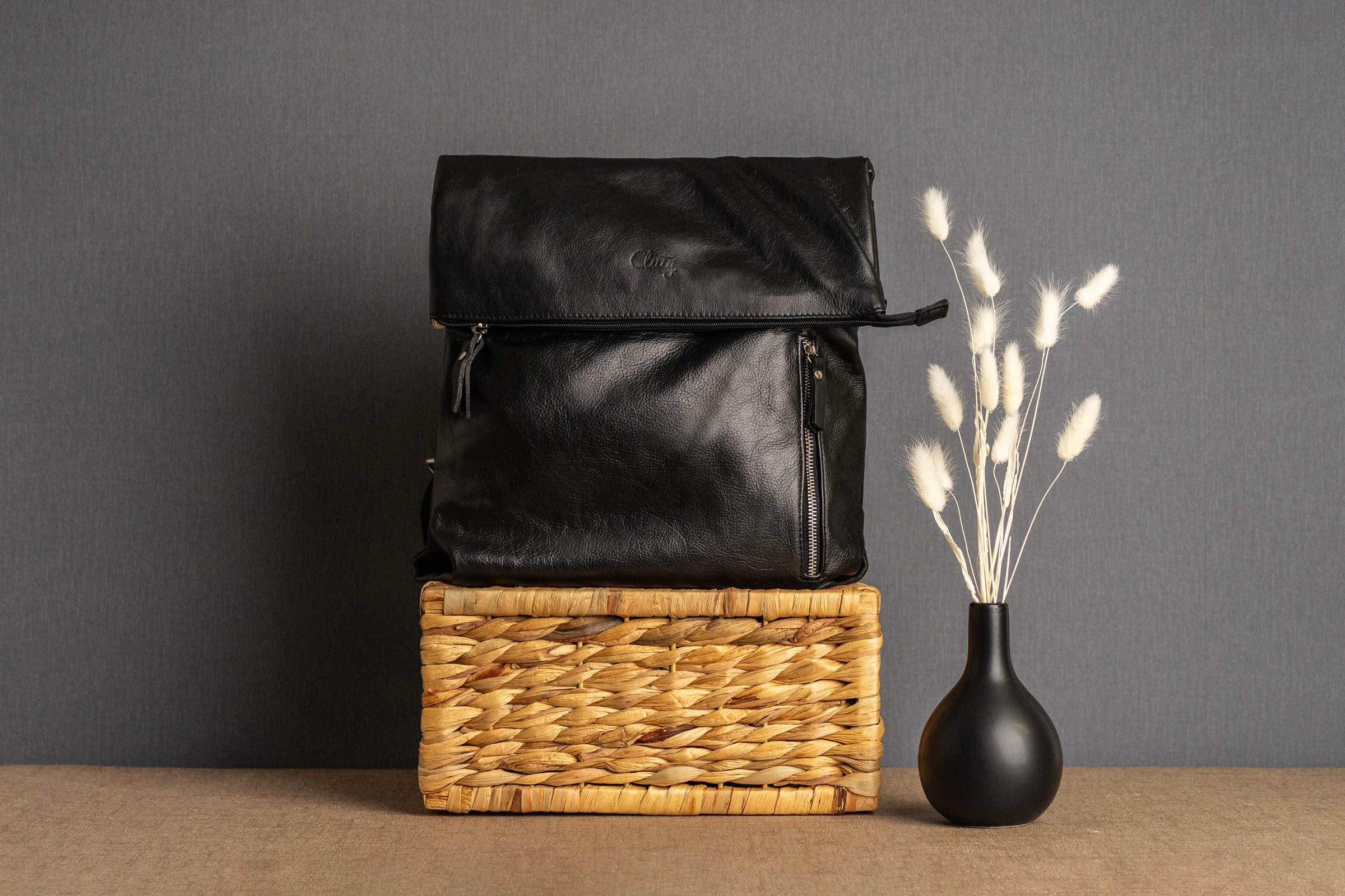 Cluty Cityrucksack echt Leder, Made in Italy