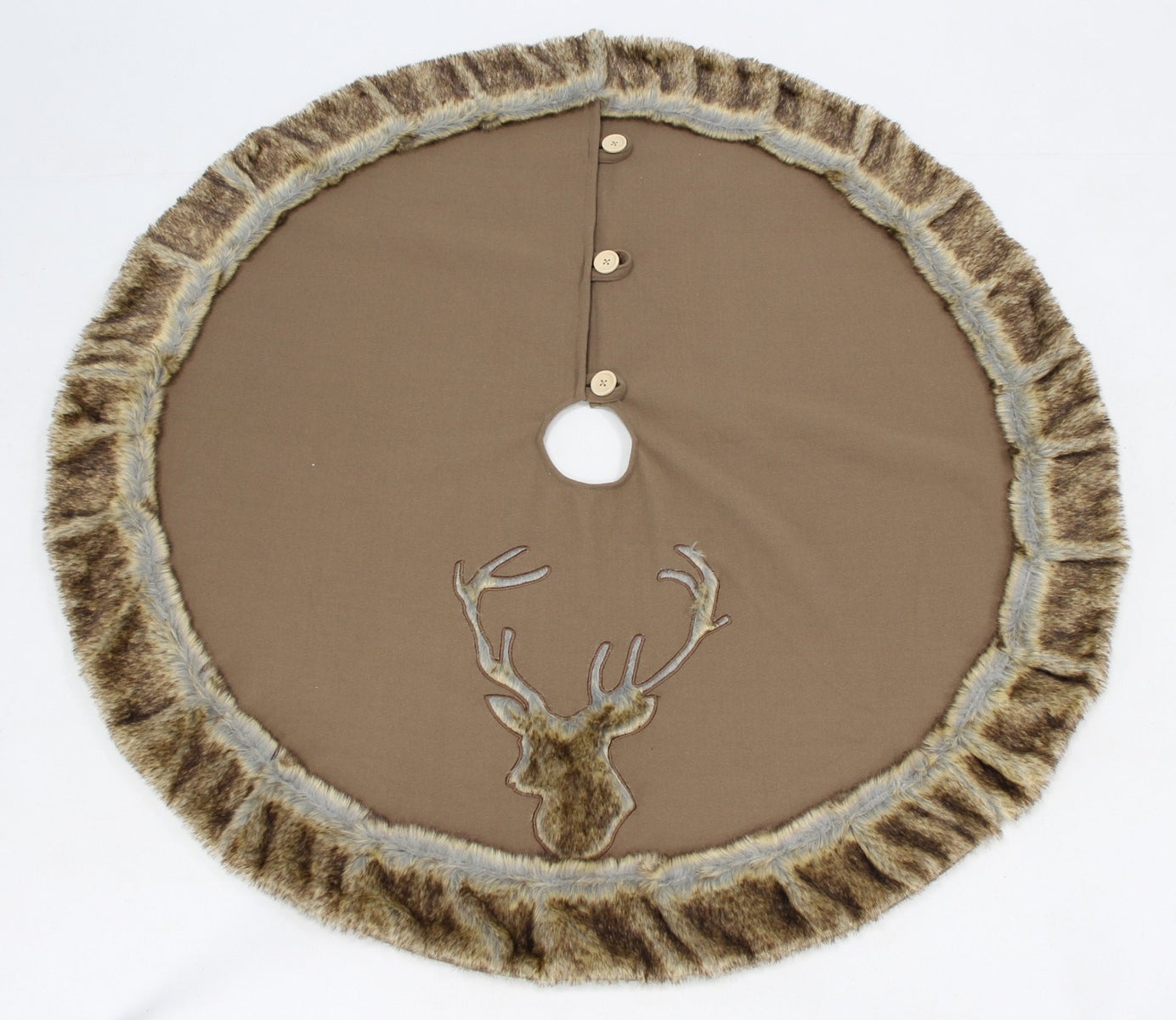 FRANK FLECHTWAREN | Kerstboomrok met hertenmotief, Ø 120 cm, POLYESTER