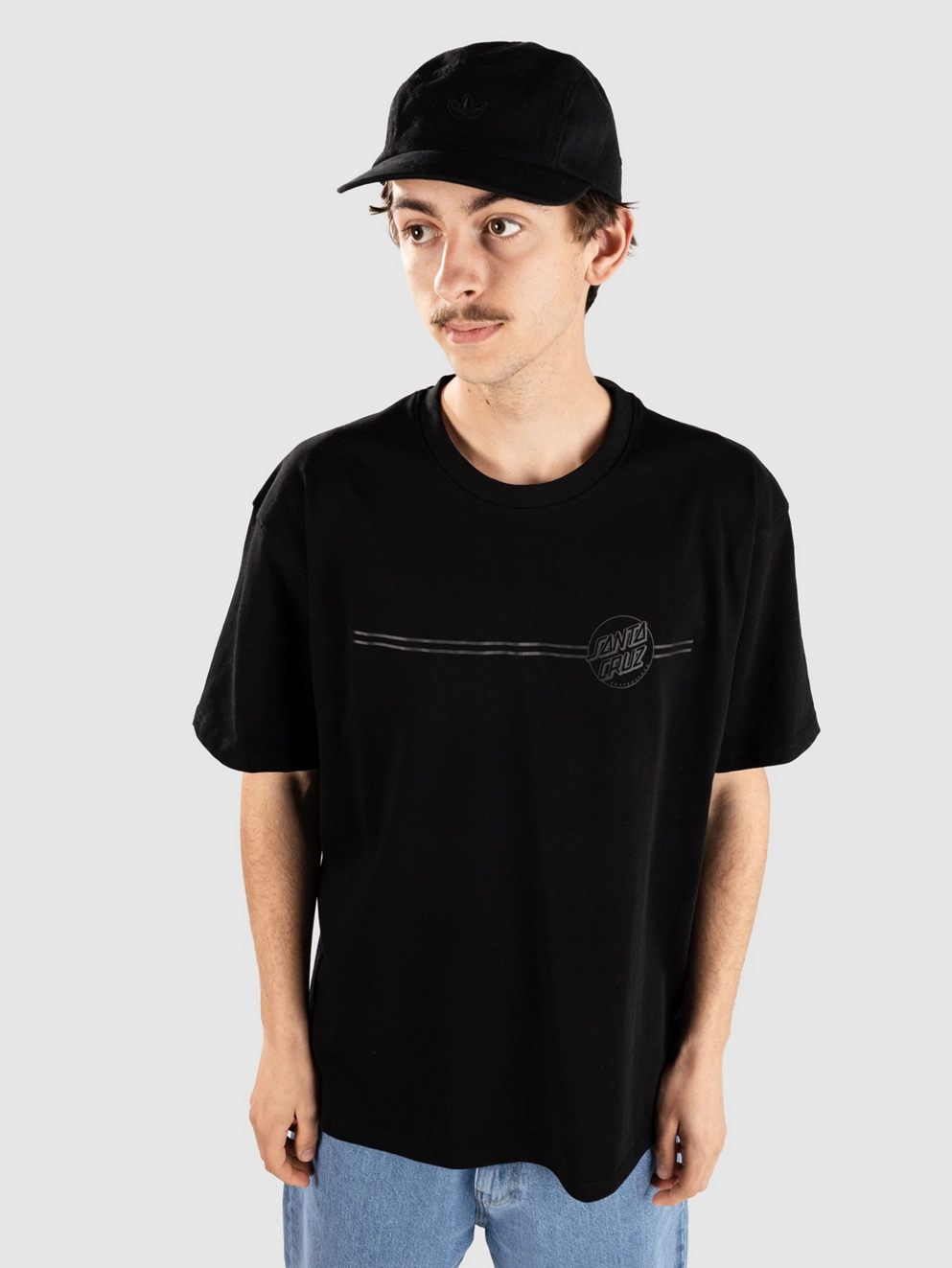 Santa Cruz Tonal Opus Dot Stripe T-Shirt black