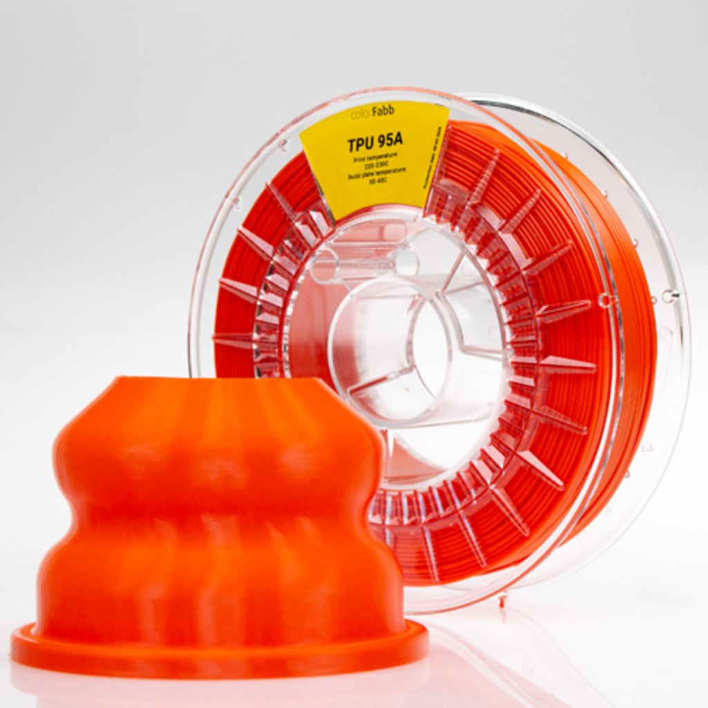 colorFabb  TPU 95A Orange, 1,75 mm / 700 g    Semiflexibles TPU Filament mit 95A Shore Härte