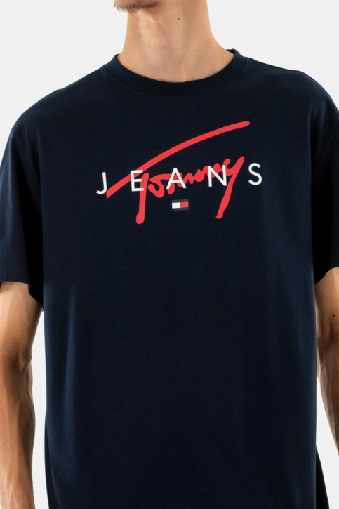 Tee shirt tommy jeans reg signature c1g dark night navy