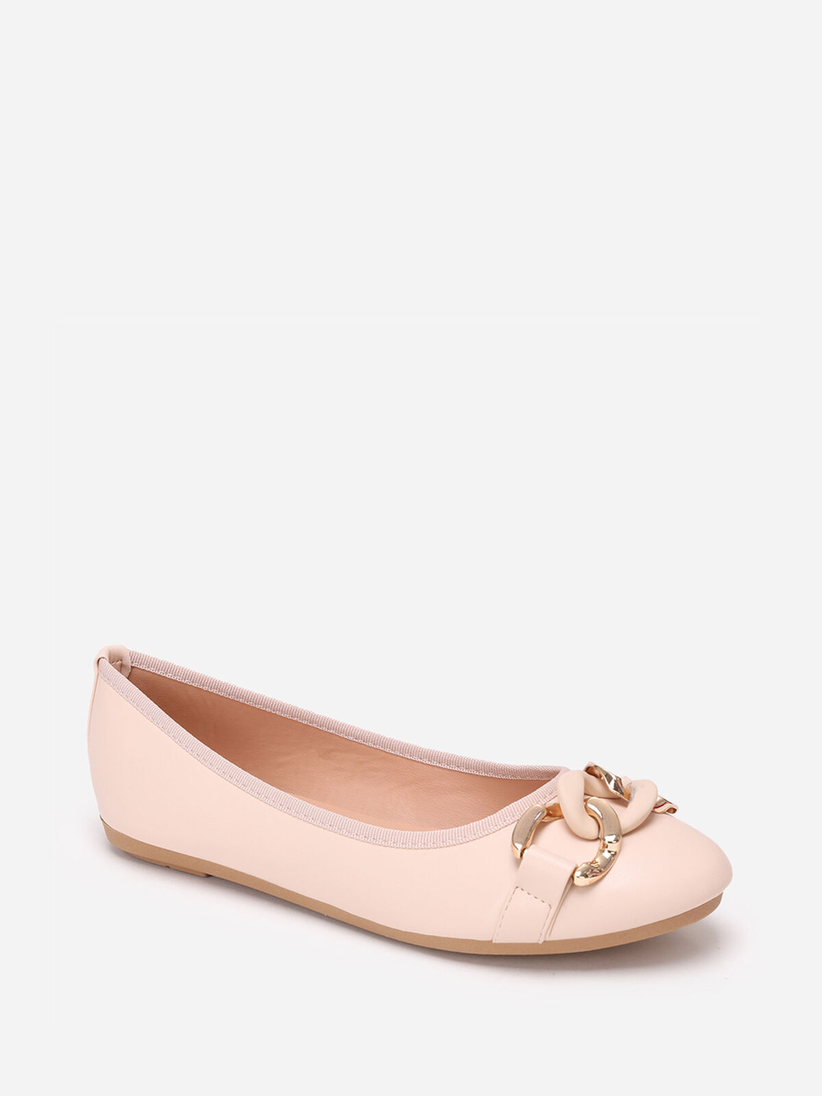 Ballerines avec bride à maillons- Beige