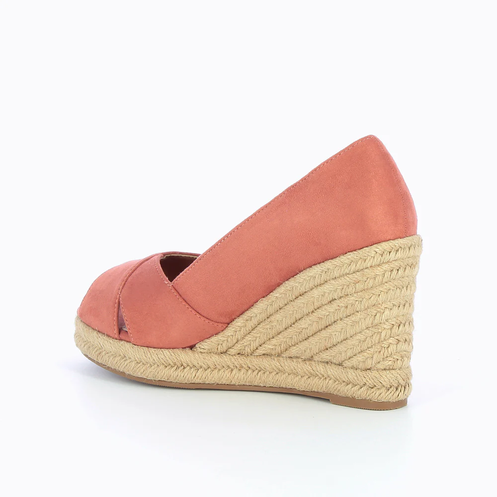 Sandales à talon, Compensées-Sandales compensées peep-toe Milena brique