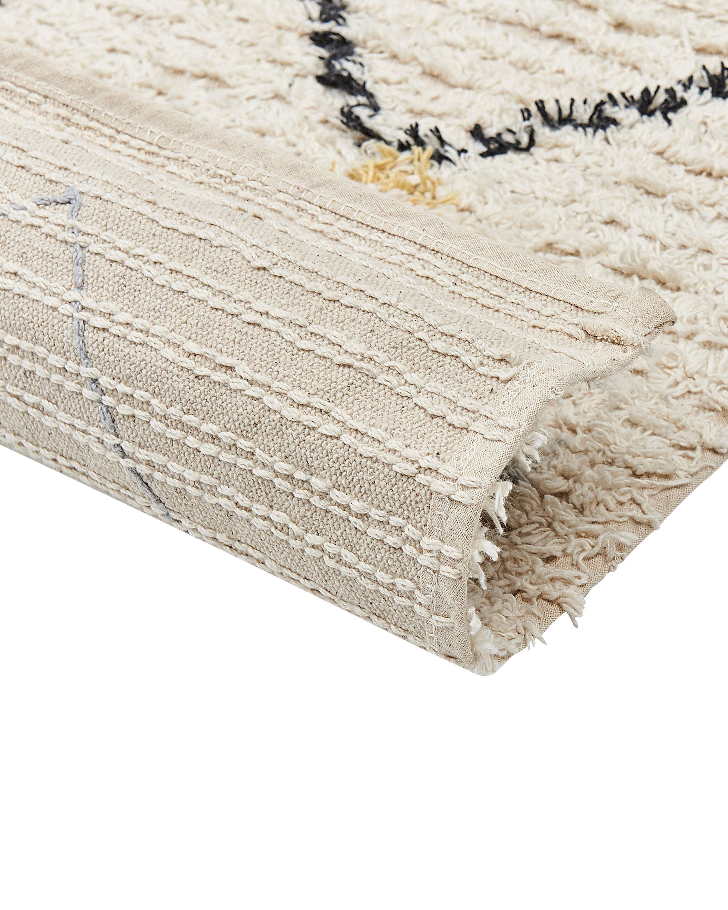Vloerkleed TEZPUR Beige 160 x 230 cm Katoen