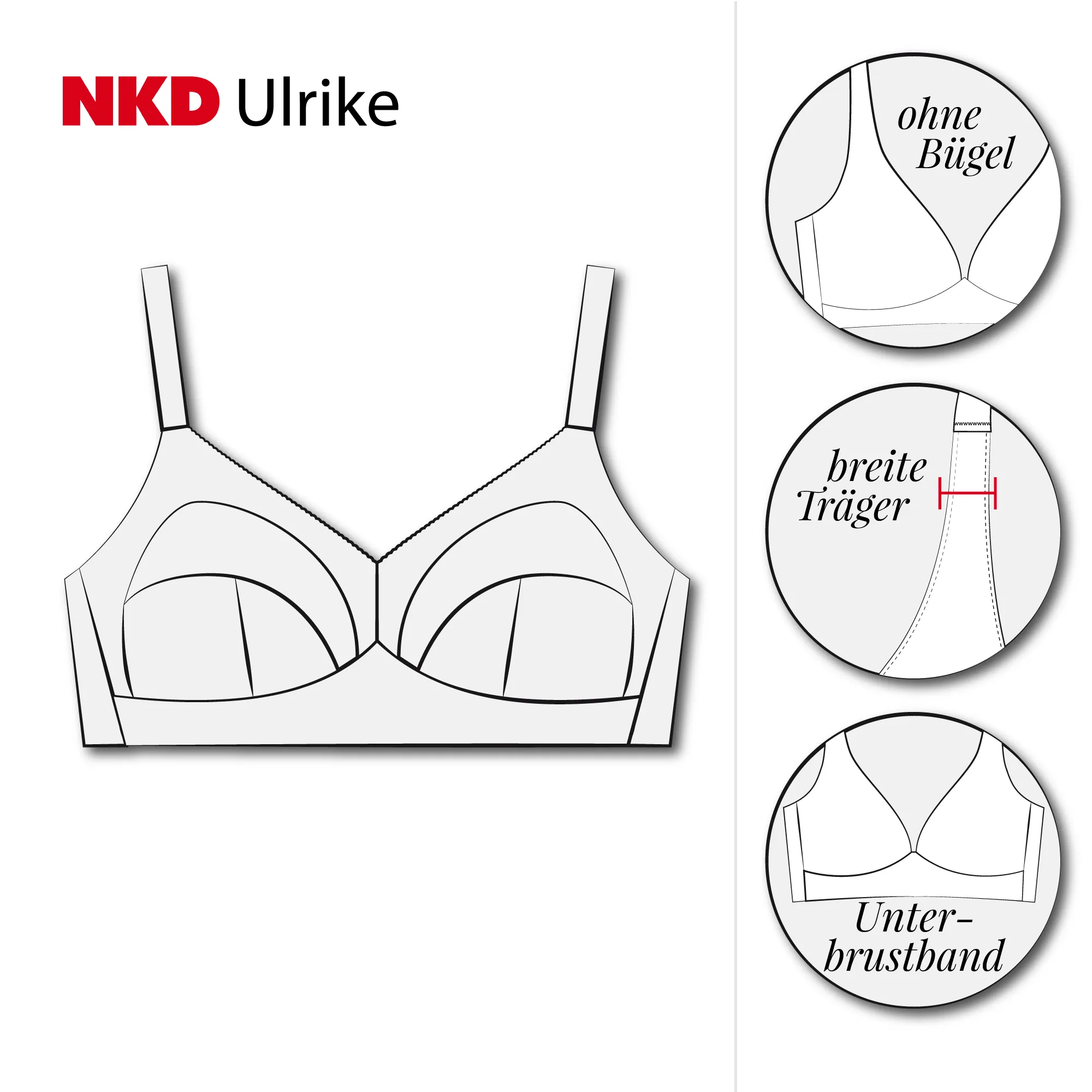 Bügelloser Damen-BH, NKD-ULRIKE