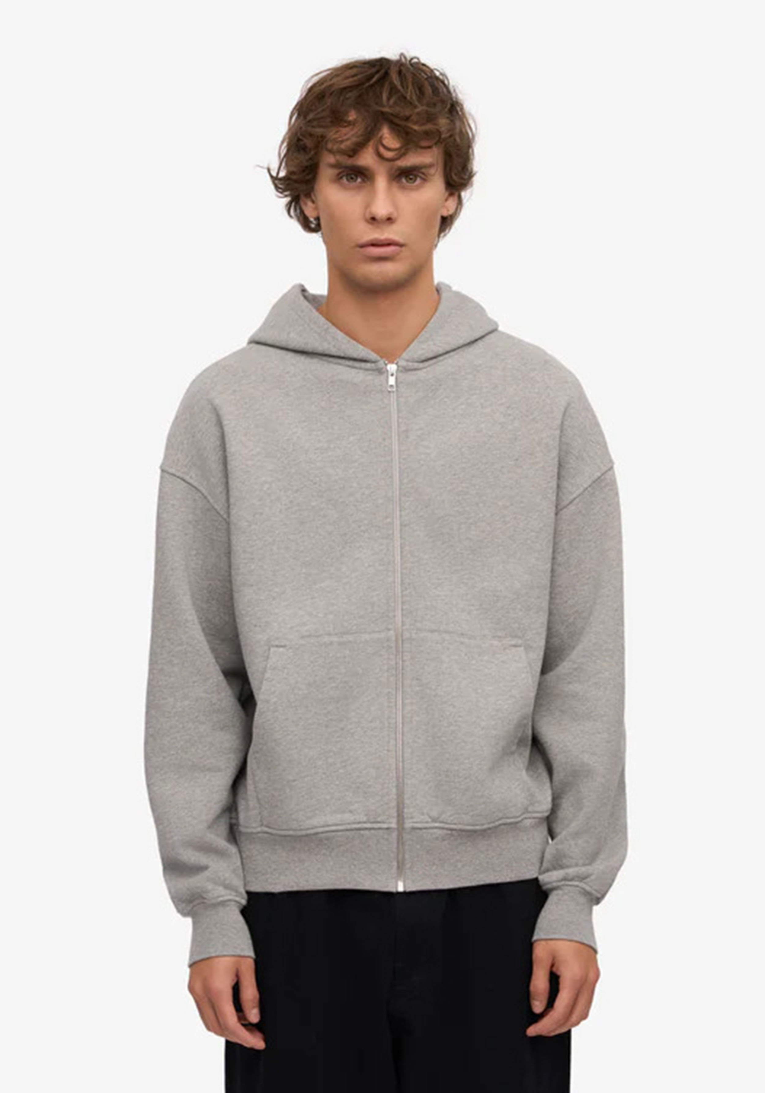 Colorful Standard Oversized Zip Hoodie Deep Black