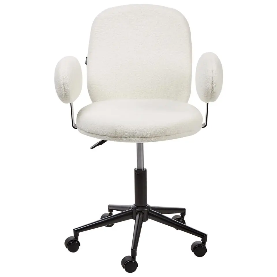 MORAGA - Bureaustoel - Gebroken wit - Bouclé