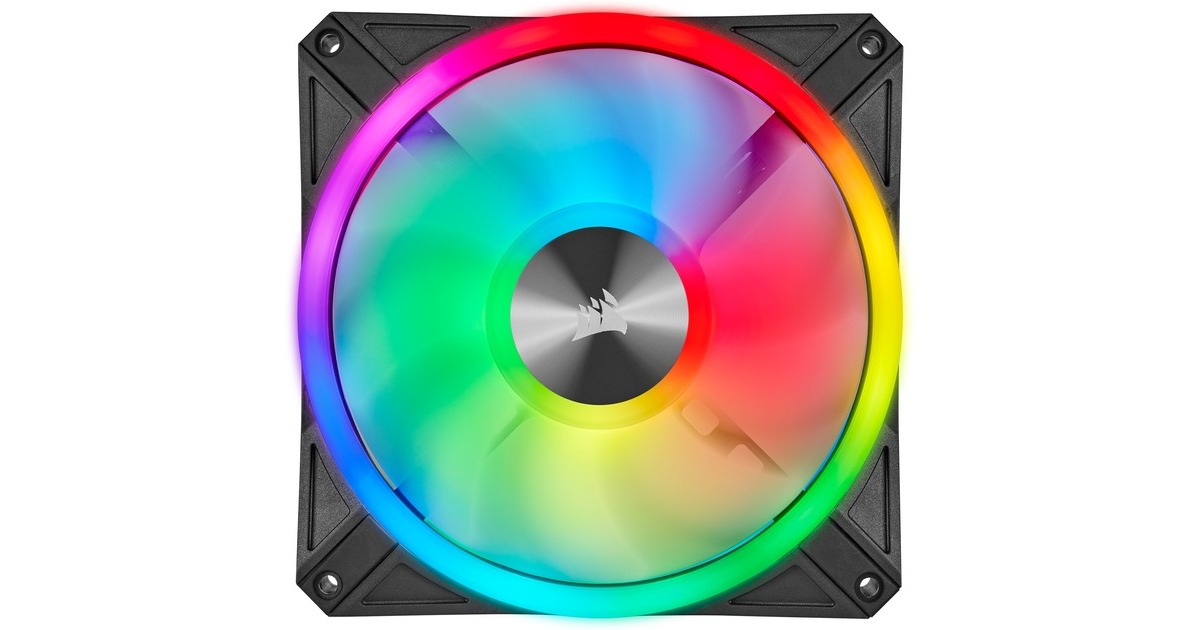CorsairiCUE QL140 RGB case fans  (Zwart, 2 stuks, 140 x 140 x 25 mm, PWM)