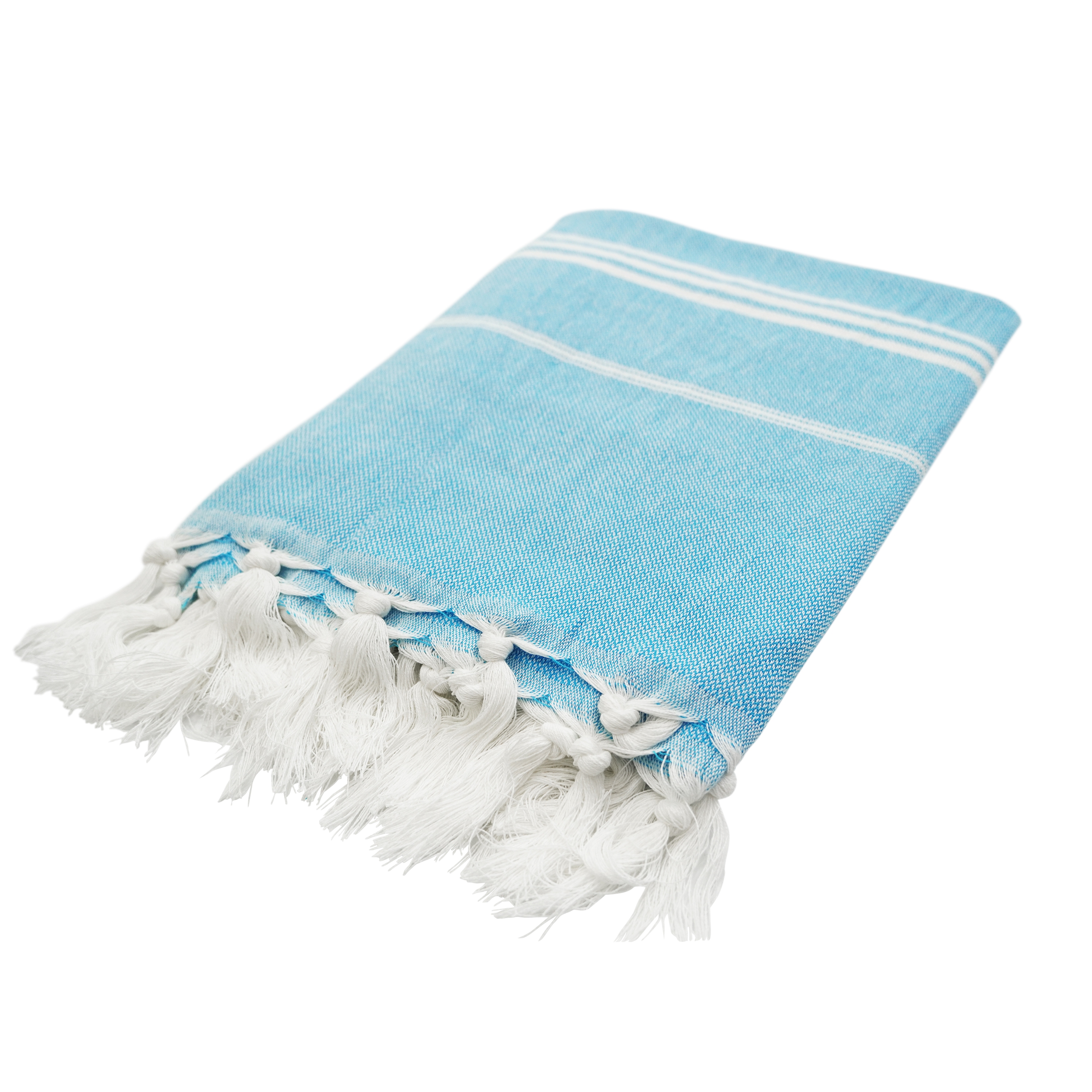 Strandtuch Baumwolle 100 x 180 cm 2er Set blau/weiss