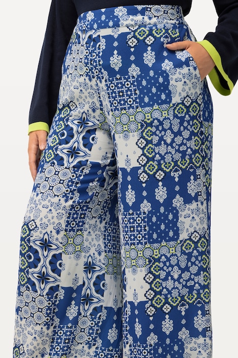 Hose Rose, Patchdruck, gerades Bein, Komfortbund