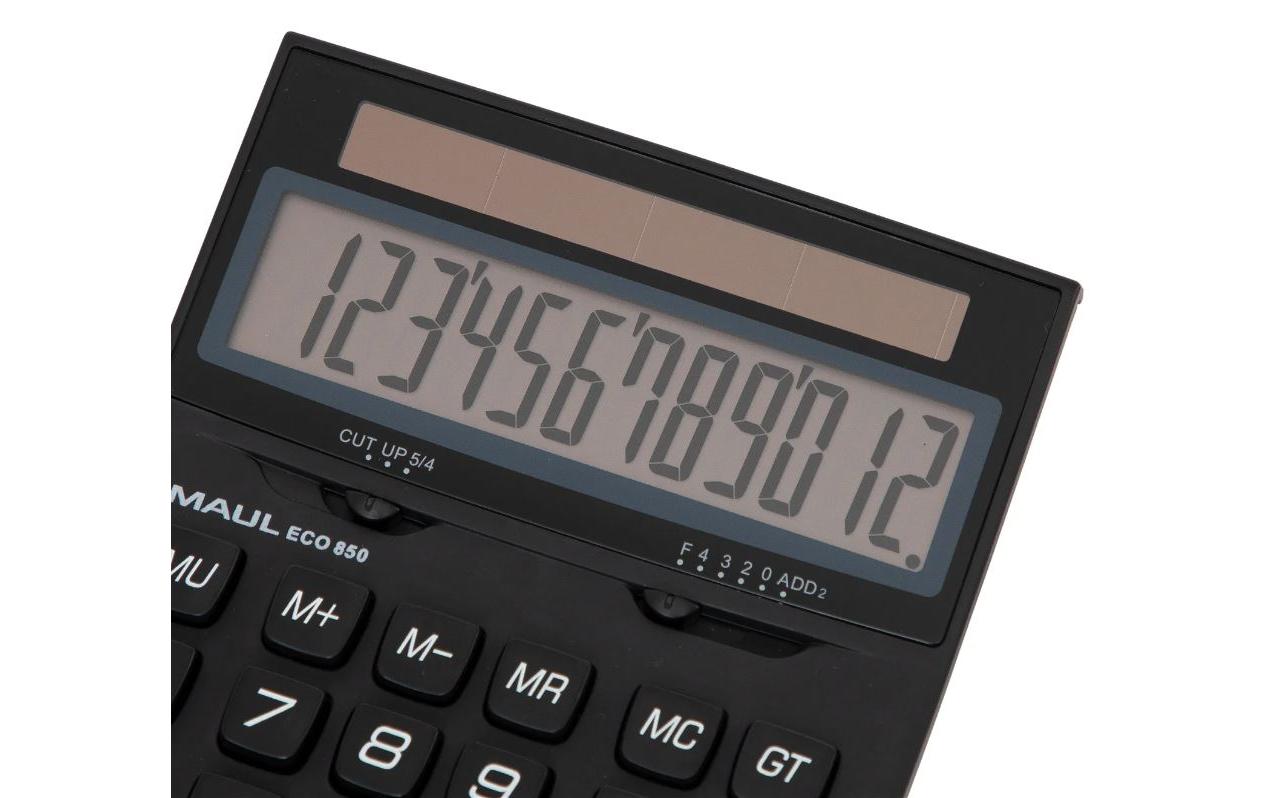 Taschenrechner ECO 850, 12 Stellen, SchwarzSolarbetriebener Tischrechner