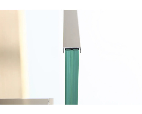 Pertura Pontos glazen balustradeset, zilver/transparant, voor vloermontage, breedte: 1m