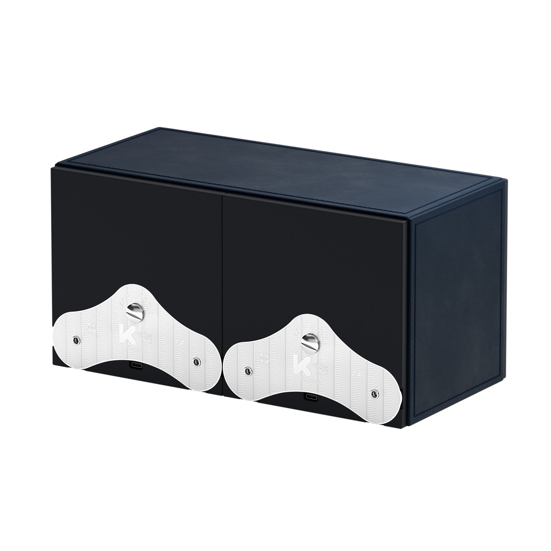 SwissKubik Masterbox Leder Marineblau - 2 Uhren