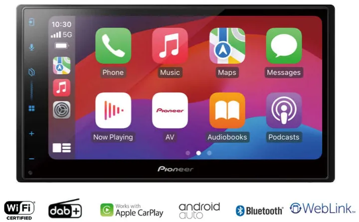 Pioneer SPH-DA77DAB Bilradio Trådløs Apple CarPlay / Android Auto, DAB Radio og Bluetooth