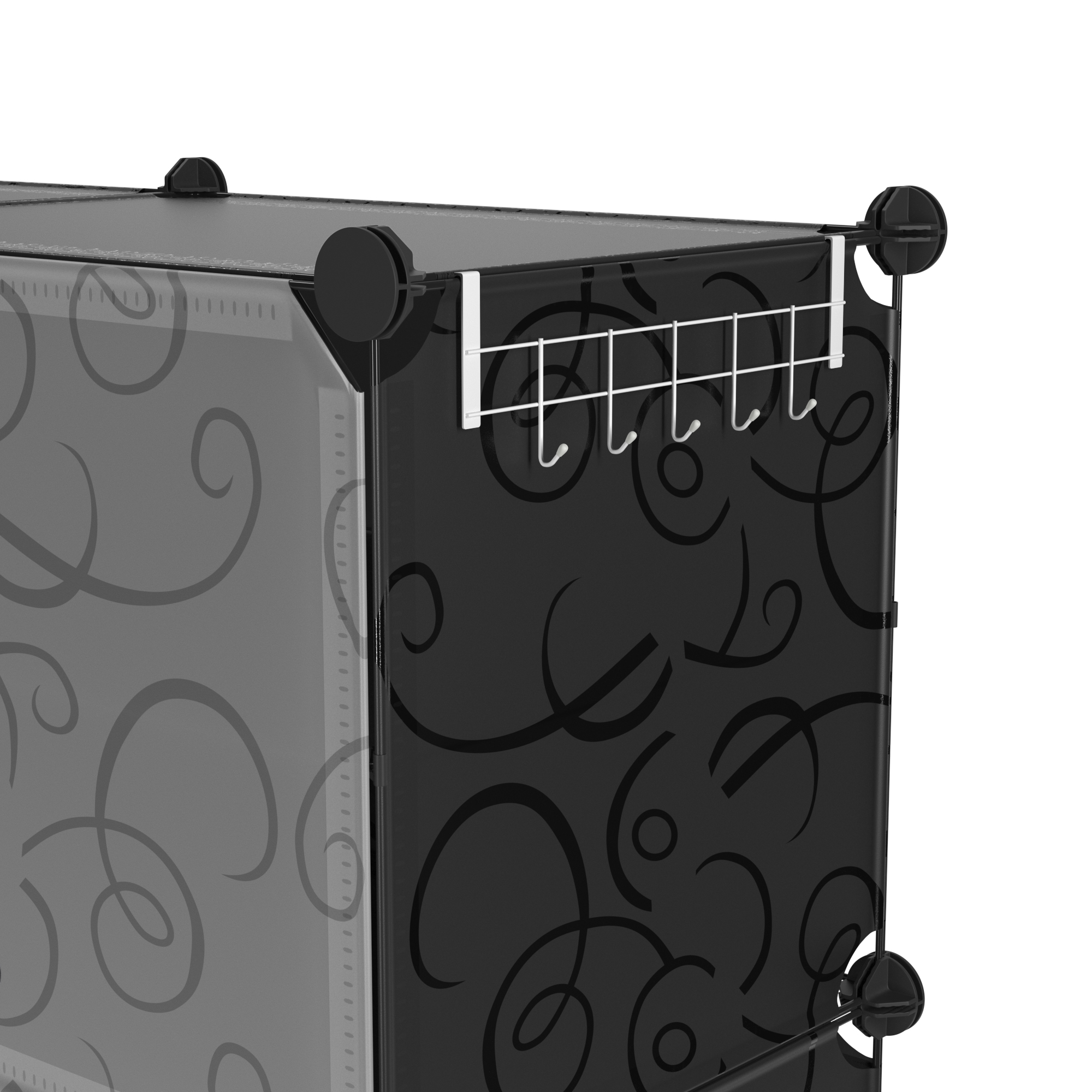 Schuhschrank Steckregal schwarz 6 Boxen