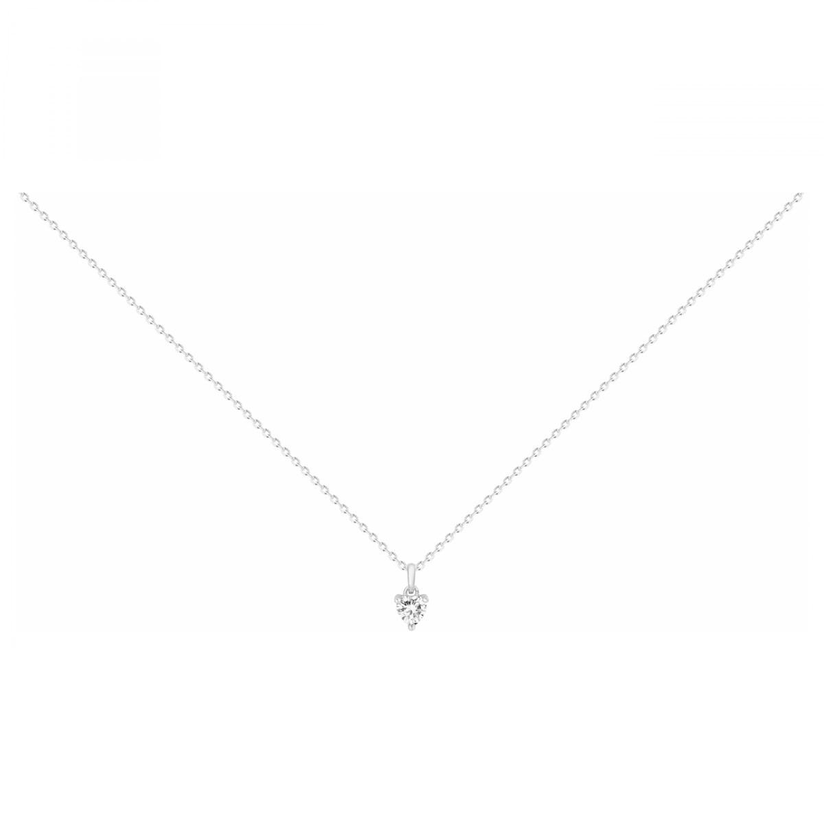 Collier mono-motif en Argent avec oxyde de zirconium blanc