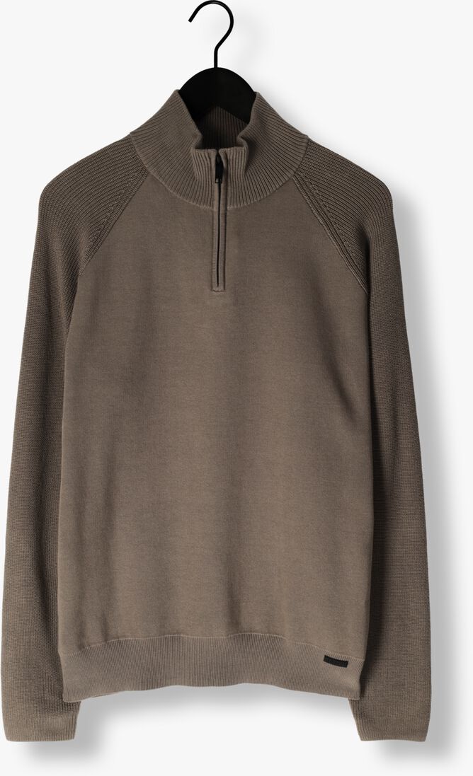 taupe genti trui turtle zip