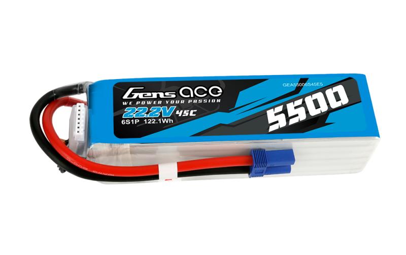 RC-Akku LiPo 5500 mAh 22.2 V 45C<br>6S LiPo Akku für 600, 700 und 800-er Helikopter