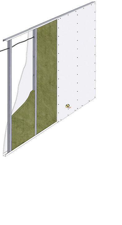 Panneau roulé laine de verre cloisons URSA Thermocoustic 10 x 0,6 m Ép. 7 cm R. 1,75 m².K/W