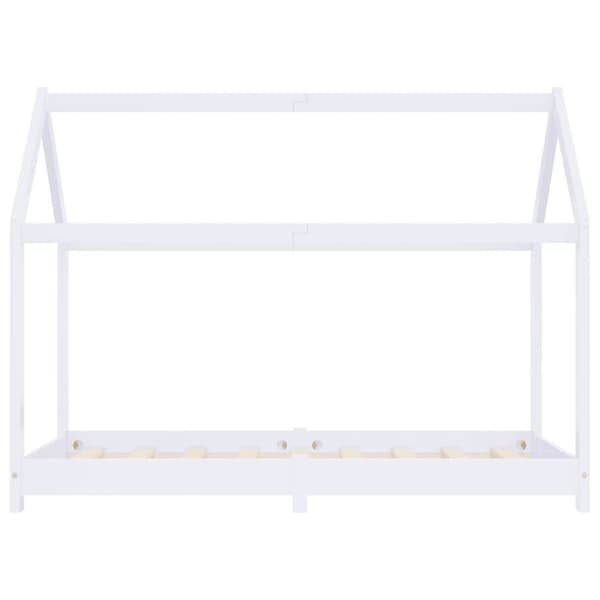 vidaXL Seng/Sengeramme for barn heltre furu hvit 80x160 cm change1